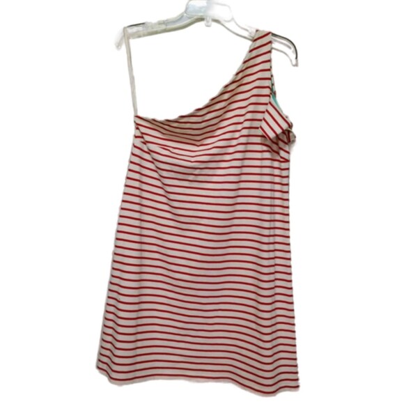 Maeve Marketa NWT Anthropologie one shoulder red striped dress sz M - Picture 4 of 13